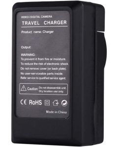 Amsahr C-NP110 Digital Replacement Mini Battery Travel Charger for Casio NP-110, CNP110, Exilim EX-Z3000 with Lens Accessories Pouch (Gray)