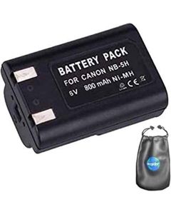 Digital Replacement Camera and Camcorder Battery for Canon NB-5H, PowerShot A5 - Includes Lens Pouch